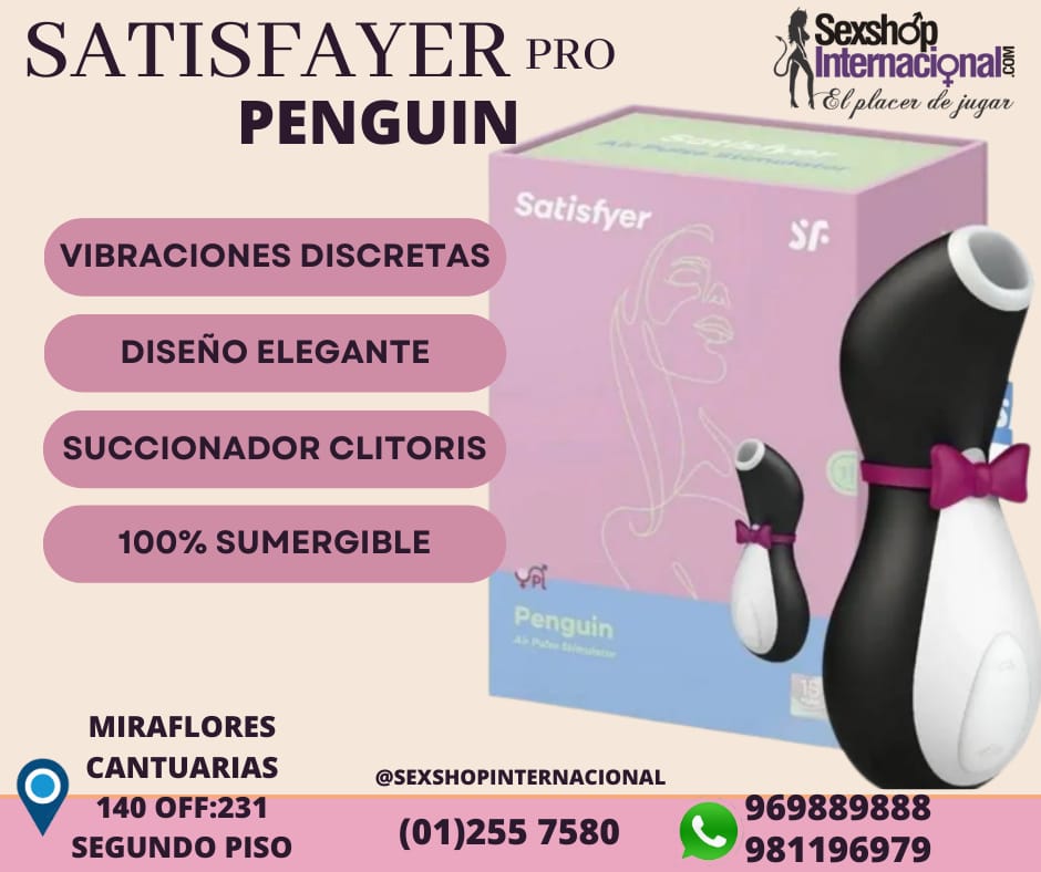 VIBRADOR SOFISTICADO -SUCCIONADOR CLITORAL-SATISFYER PENGUIN-SILICONA-SEXSHOP LIMA 971890151 